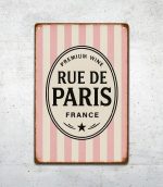 Rue de Paris rosa Blechschild – Bild 3